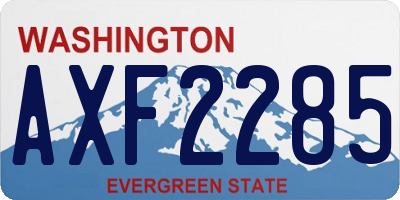 WA license plate AXF2285