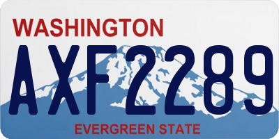WA license plate AXF2289
