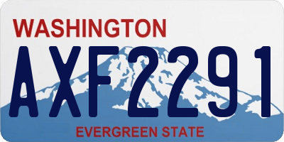 WA license plate AXF2291