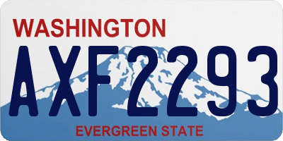 WA license plate AXF2293
