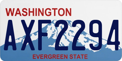WA license plate AXF2294