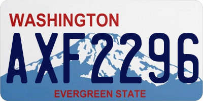 WA license plate AXF2296