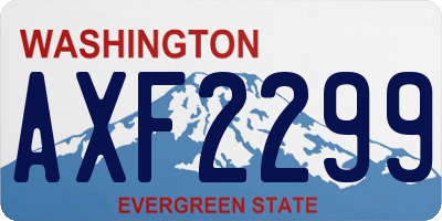 WA license plate AXF2299