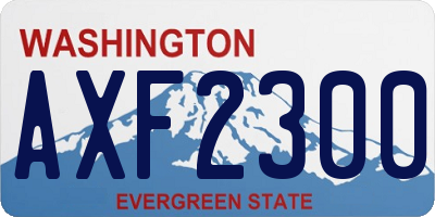 WA license plate AXF2300