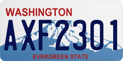 WA license plate AXF2301