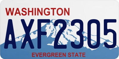 WA license plate AXF2305