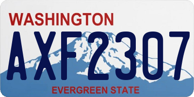WA license plate AXF2307