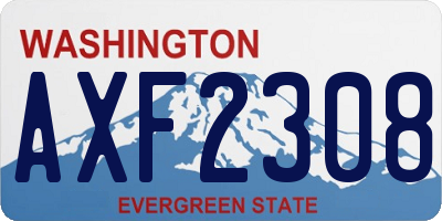 WA license plate AXF2308