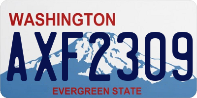 WA license plate AXF2309