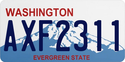 WA license plate AXF2311