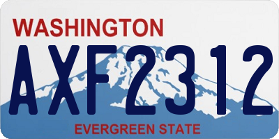 WA license plate AXF2312