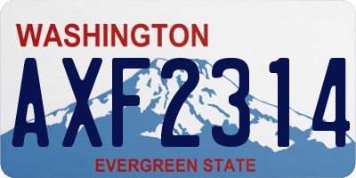 WA license plate AXF2314