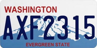 WA license plate AXF2315