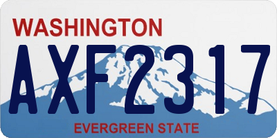 WA license plate AXF2317