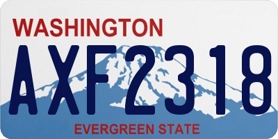 WA license plate AXF2318