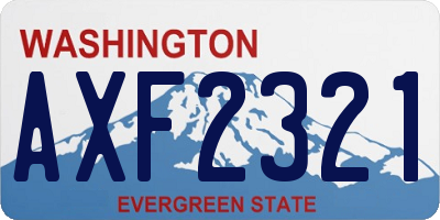 WA license plate AXF2321