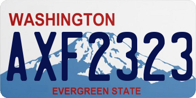 WA license plate AXF2323