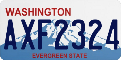 WA license plate AXF2324