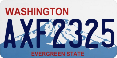 WA license plate AXF2325