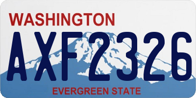WA license plate AXF2326