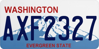 WA license plate AXF2327