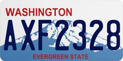 WA license plate AXF2328
