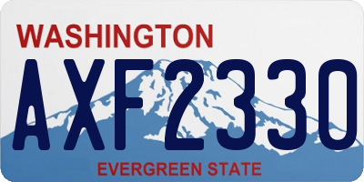 WA license plate AXF2330