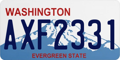 WA license plate AXF2331