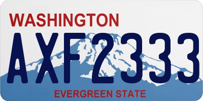 WA license plate AXF2333