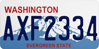 WA license plate AXF2334