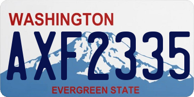 WA license plate AXF2335