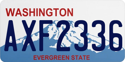 WA license plate AXF2336