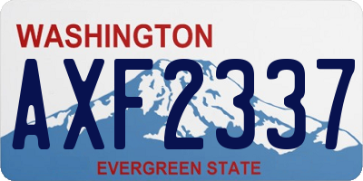 WA license plate AXF2337