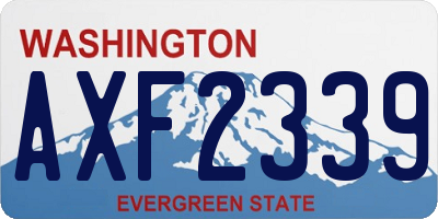 WA license plate AXF2339