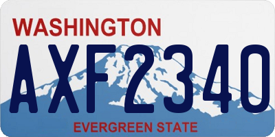 WA license plate AXF2340