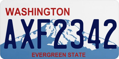 WA license plate AXF2342