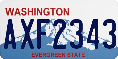WA license plate AXF2343