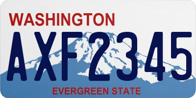 WA license plate AXF2345