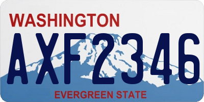 WA license plate AXF2346