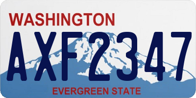 WA license plate AXF2347