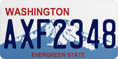 WA license plate AXF2348
