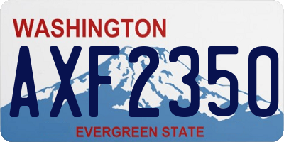 WA license plate AXF2350