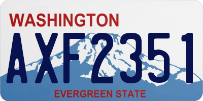 WA license plate AXF2351