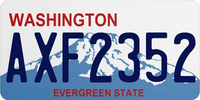 WA license plate AXF2352