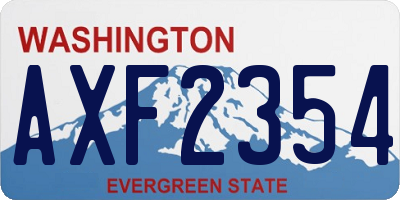 WA license plate AXF2354