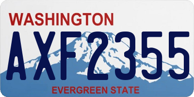 WA license plate AXF2355
