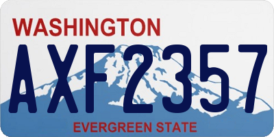 WA license plate AXF2357
