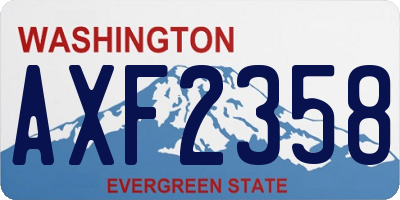 WA license plate AXF2358