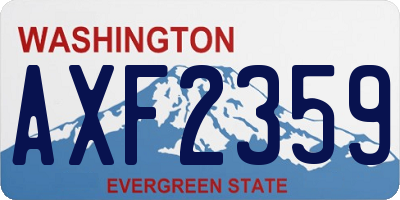 WA license plate AXF2359