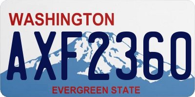 WA license plate AXF2360